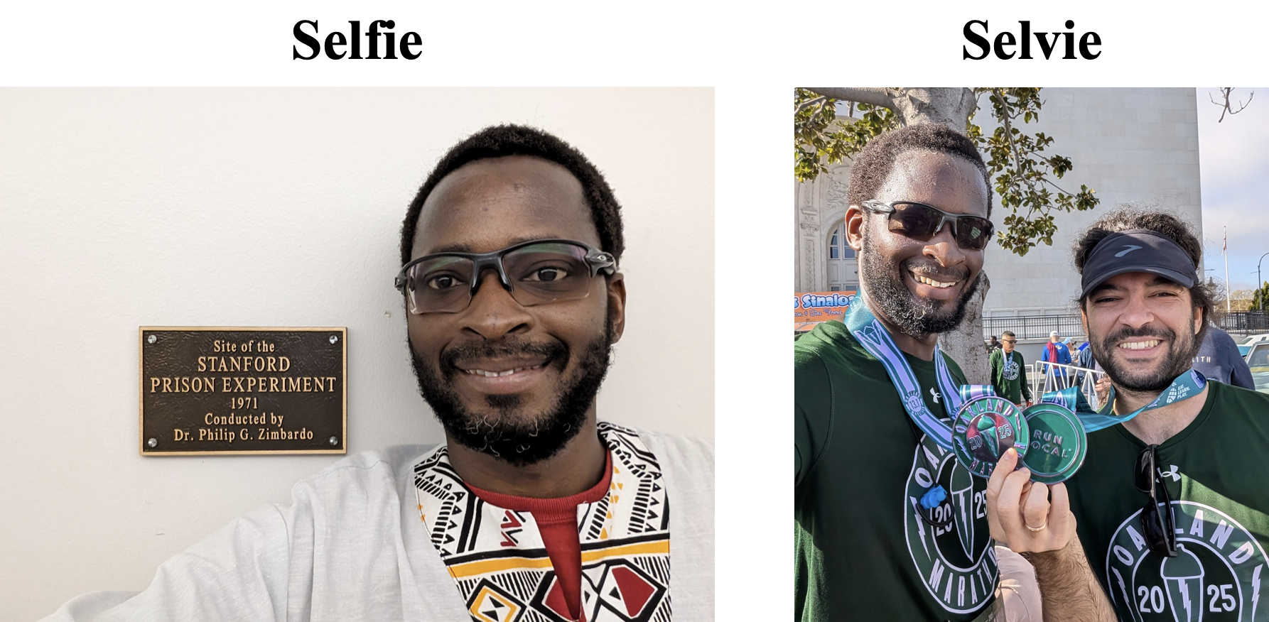 Left: a Selvie, Right a Selvie.